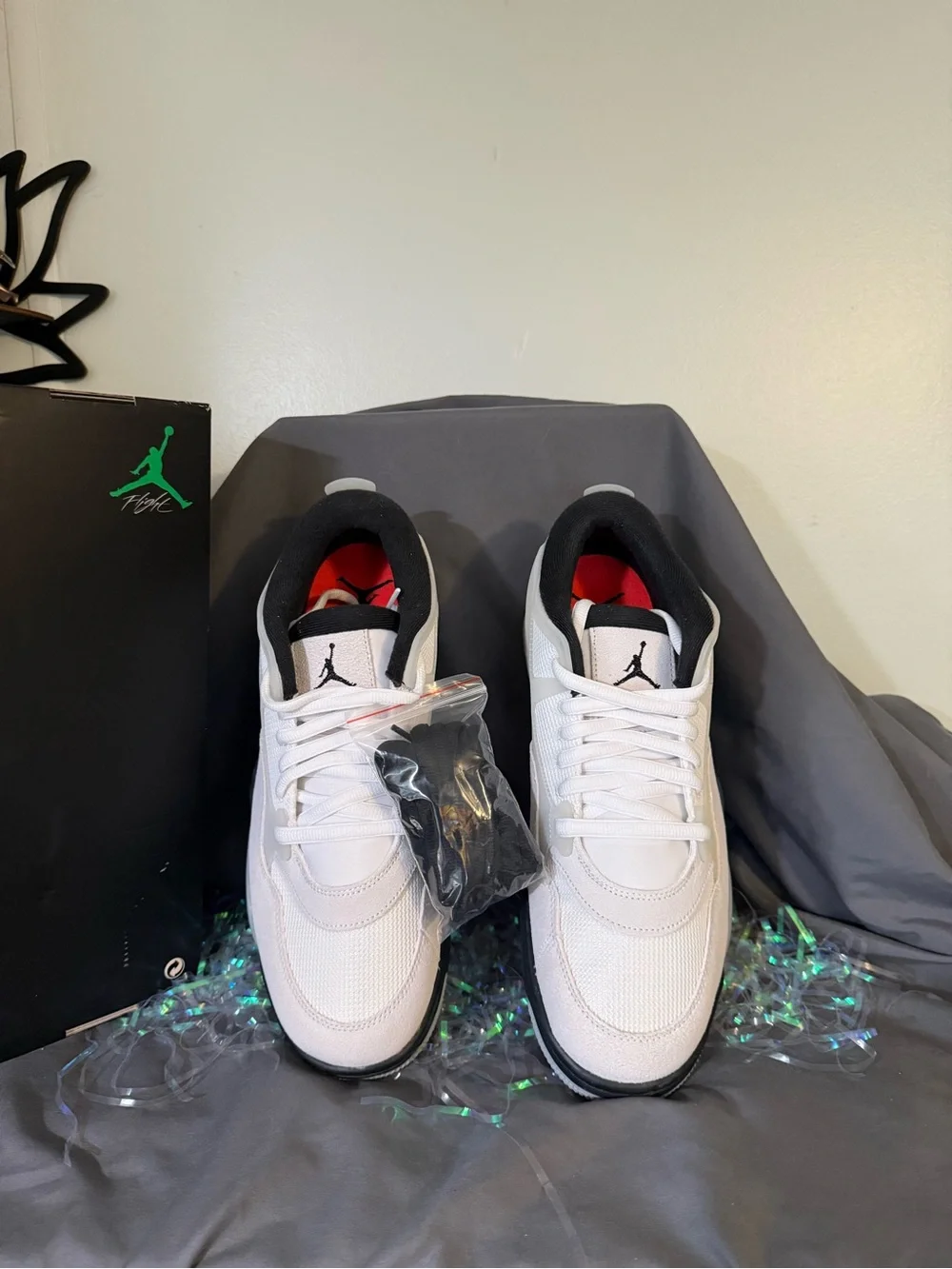 Air Jordan 4 RM Men’s 13 White/Black/Red Low-Top Sneakers
